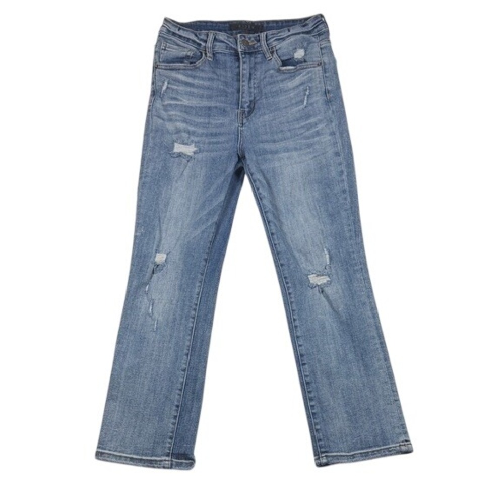 Risen Los Angeles Womens High Rise Distressed Straight Leg Jeans Blue Size‎ 5/27